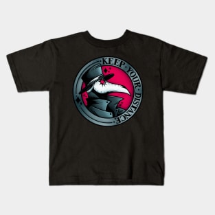 Keep Your Distance – Plague Doctor (Red) Kids T-Shirt